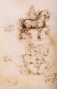 LEONARDO da Vinci, Study fur the Sforza-Reiterstandbild